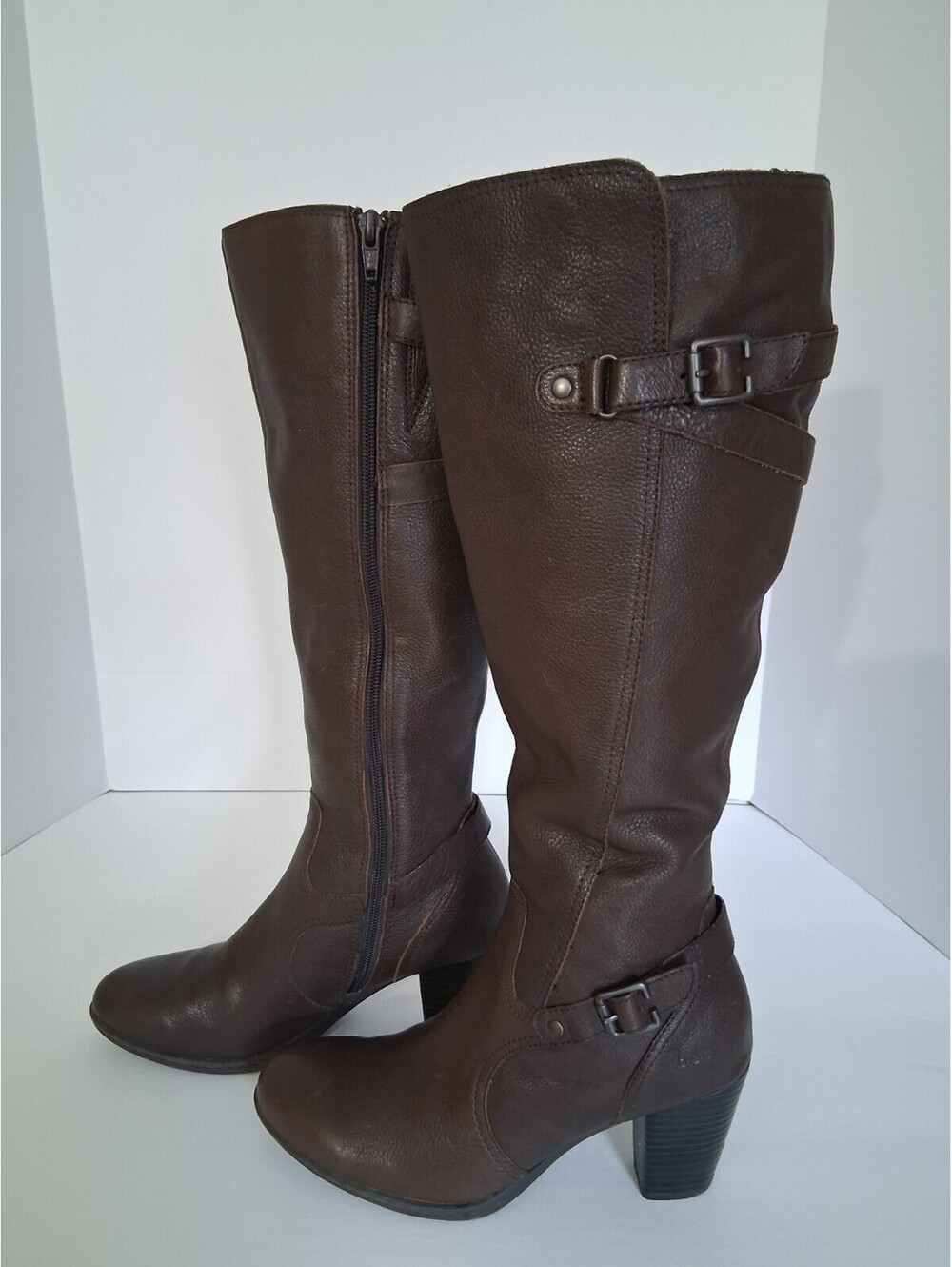 b.o.c. Born Concept Brown Leather Knee High Riding Boots Women’s 6.5M